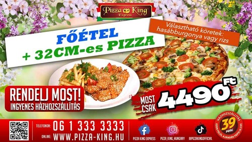 Pizza King 7 - Pizza és Főétel ajánlat - Szuper ajánlat - Online order